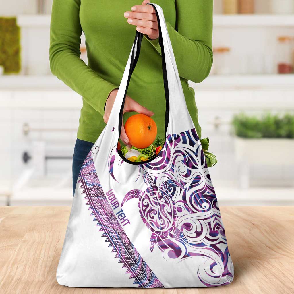 Mawhero Paua shell Kowhaiwhai Taniko Personalised Grocery Bag Turtle Tattoo Maori Tribal Style LT9 - Polynesian Pride