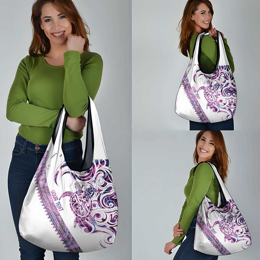 Mawhero Paua shell Kowhaiwhai Taniko Personalised Grocery Bag Turtle Tattoo Maori Tribal Style LT9 - Polynesian Pride