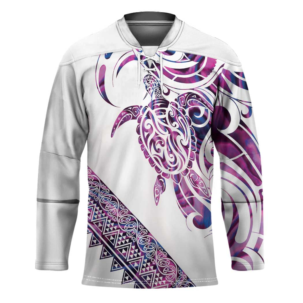 Mawhero Paua shell Kowhaiwhai Taniko Personalised Hockey Jersey Turtle Tattoo Maori Tribal Style LT9 Unisex Pink - Polynesian Pride