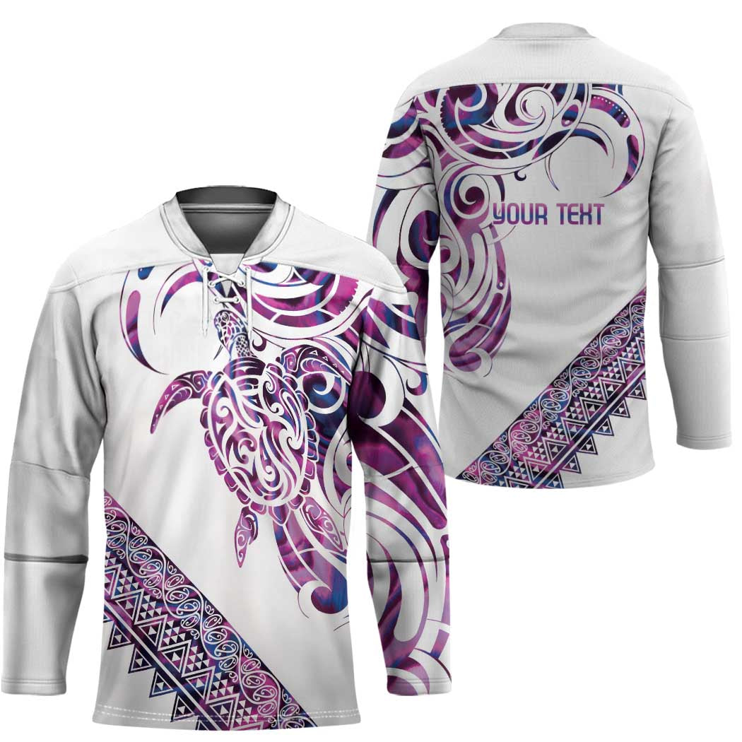 Mawhero Paua shell Kowhaiwhai Taniko Personalised Hockey Jersey Turtle Tattoo Maori Tribal Style LT9 - Polynesian Pride
