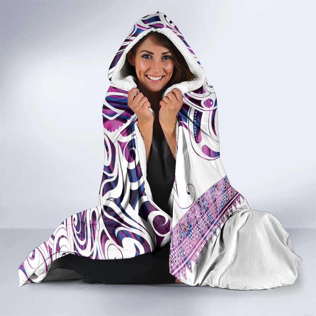 Mawhero Paua shell Kowhaiwhai Taniko Personalised Hooded Blanket Turtle Tattoo Maori Tribal Style LT9 - Polynesian Pride