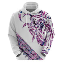 Mawhero Paua shell Kowhaiwhai Taniko Personalised Hoodie Turtle Tattoo Maori Tribal Style LT9 - Polynesian Pride