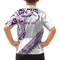 Mawhero Paua shell Kowhaiwhai Taniko Personalised Kid Hawaiian Shirt Turtle Tattoo Maori Tribal Style LT9 - Polynesian Pride