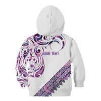 Mawhero Paua shell Kowhaiwhai Taniko Personalised Kid Hoodie Turtle Tattoo Maori Tribal Style LT9 - Polynesian Pride