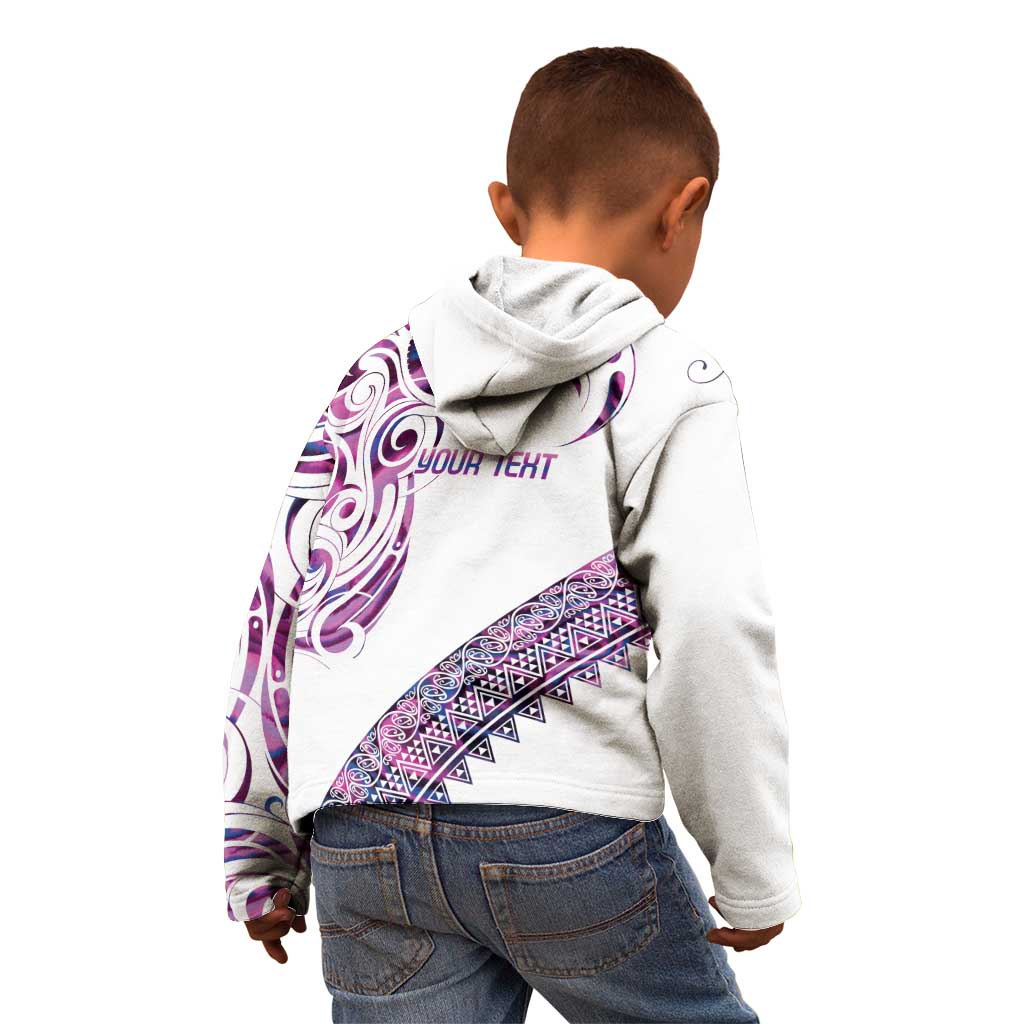 Mawhero Paua shell Kowhaiwhai Taniko Personalised Kid Hoodie Turtle Tattoo Maori Tribal Style LT9 - Polynesian Pride