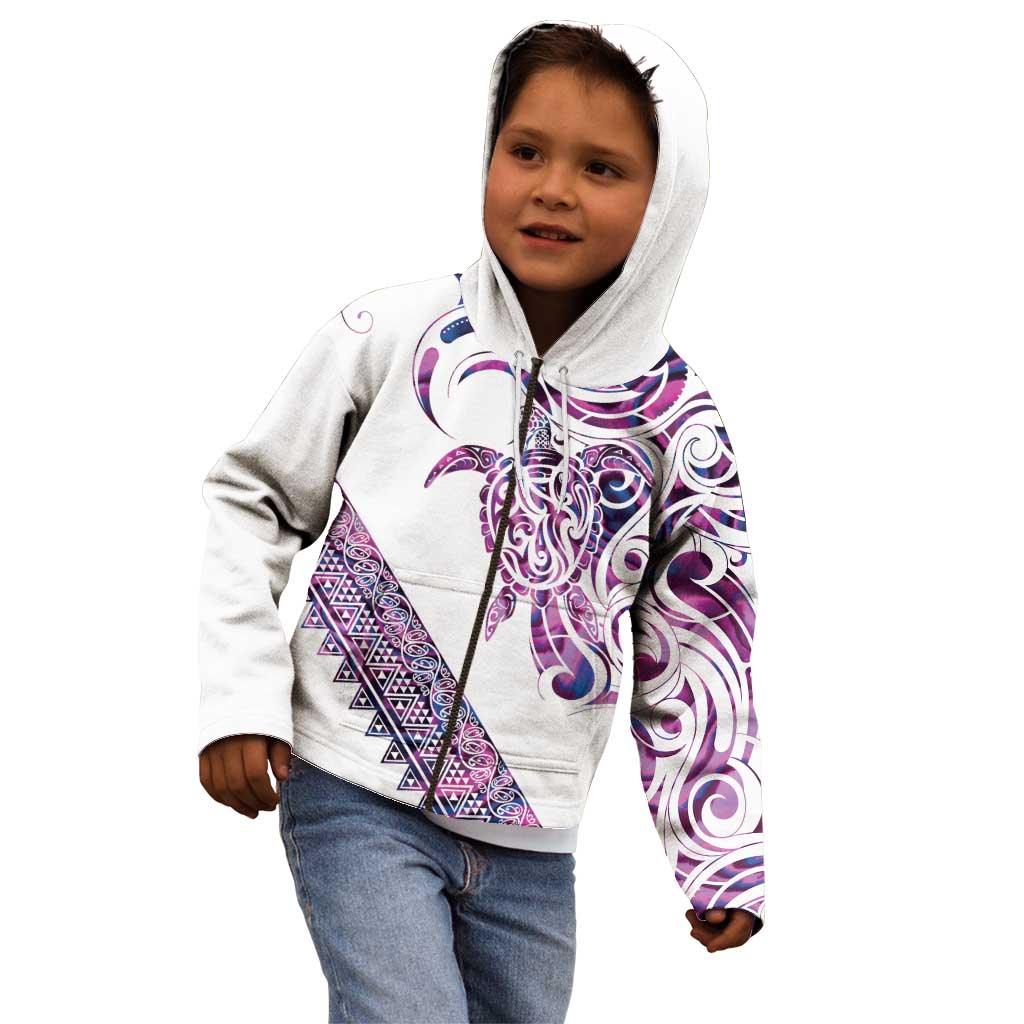 Mawhero Paua shell Kowhaiwhai Taniko Personalised Kid Hoodie Turtle Tattoo Maori Tribal Style LT9 - Polynesian Pride