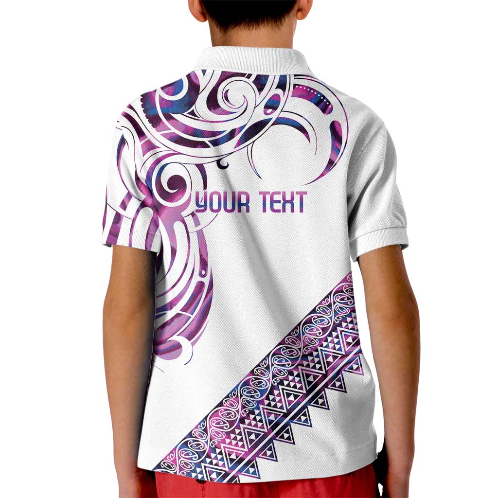 Mawhero Paua shell Kowhaiwhai Taniko Personalised Kid Polo Shirt Turtle Tattoo Maori Tribal Style LT9 - Polynesian Pride
