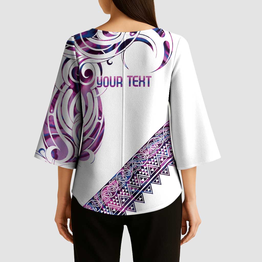 Mawhero Paua shell Kowhaiwhai Taniko Personalised Kimono Sleeve Blouse Turtle Tattoo Maori Tribal Style LT9 - Polynesian Pride