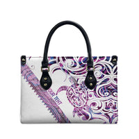 Mawhero Paua shell Kowhaiwhai Taniko Personalised Leather Bag Turtle Tattoo Maori Tribal Style