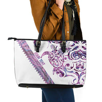 Mawhero Paua shell Kowhaiwhai Taniko Personalised Leather Tote Bag Turtle Tattoo Maori Tribal Style LT9 - Polynesian Pride