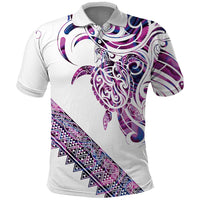 Mawhero Paua shell Kowhaiwhai Taniko Personalised Polo Shirt Turtle Tattoo Maori Tribal Style LT9 Pink - Polynesian Pride