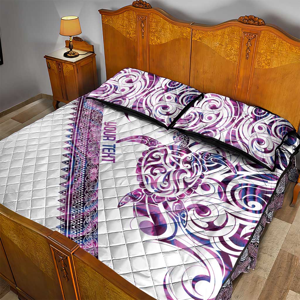 Mawhero Paua shell Kowhaiwhai Taniko Personalised Quilt Bed Set Turtle Tattoo Maori Tribal Style