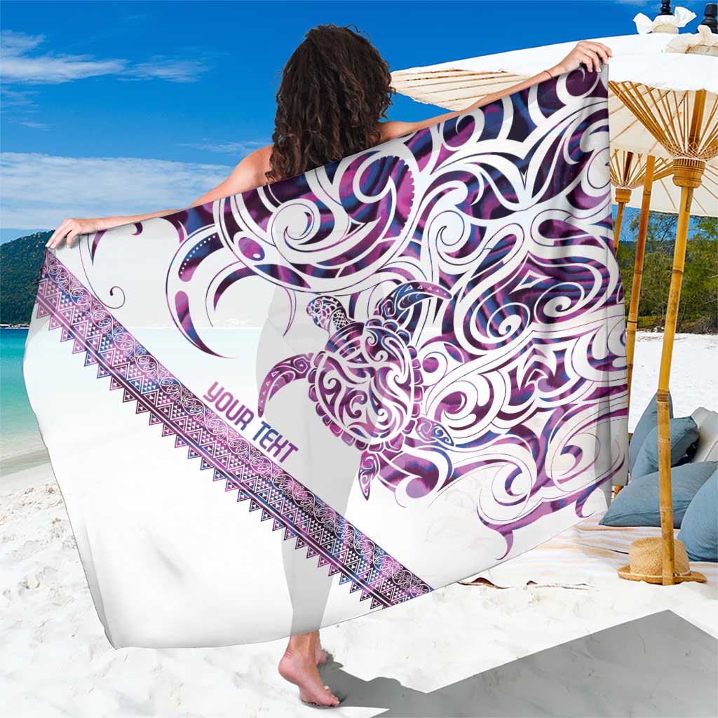 Mawhero Paua shell Kowhaiwhai Taniko Personalised Sarong Turtle Tattoo Maori Tribal Style