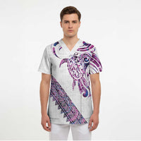 Mawhero Paua shell Kowhaiwhai Taniko Personalised Scrub Top Turtle Tattoo Maori Tribal Style