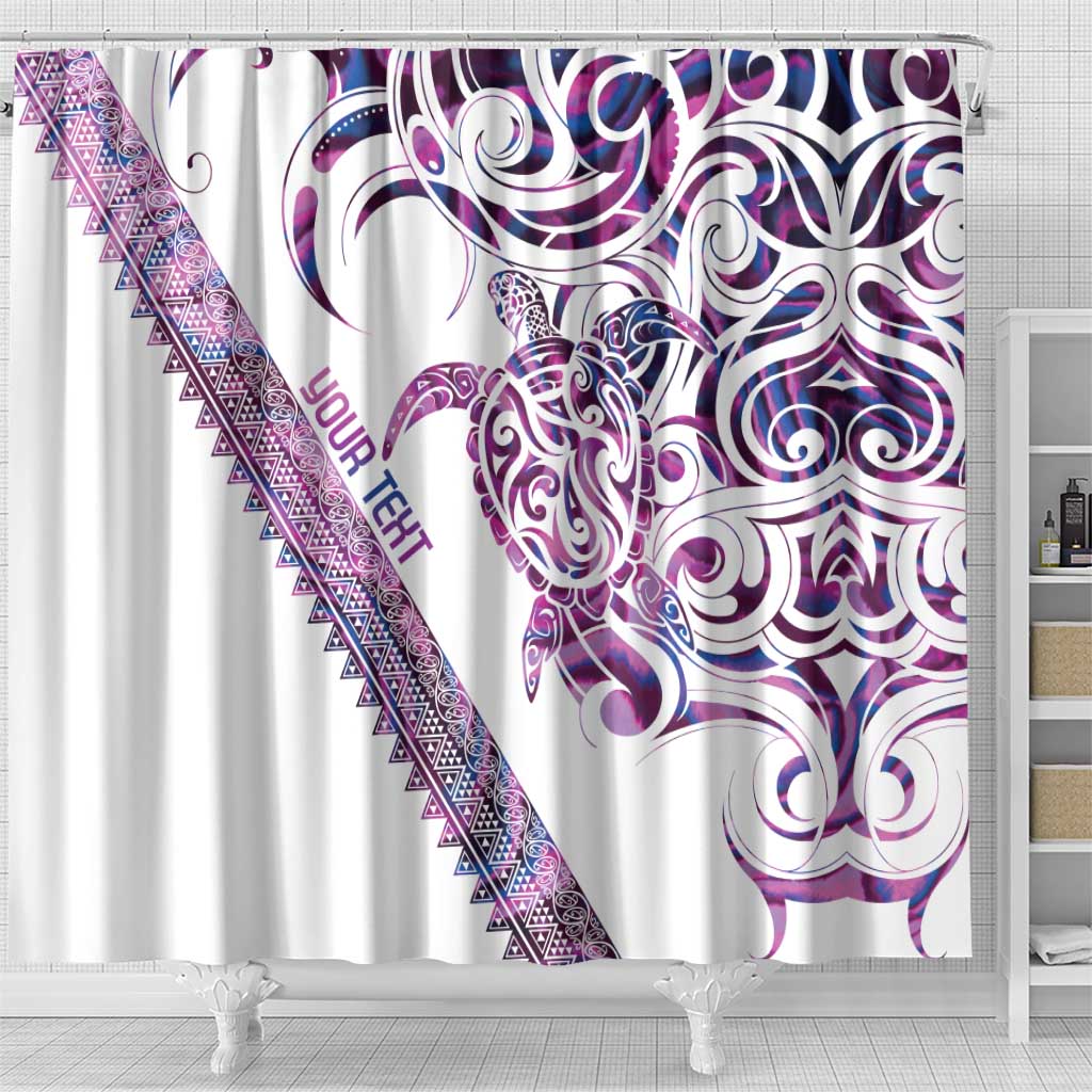 Mawhero Paua shell Kowhaiwhai Taniko Personalised Shower Curtain Turtle Tattoo Maori Tribal Style LT9 - Polynesian Pride