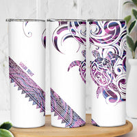 Mawhero Paua shell Kowhaiwhai Taniko Personalised Skinny Tumbler Turtle Tattoo Maori Tribal Style LT9 - Polynesian Pride