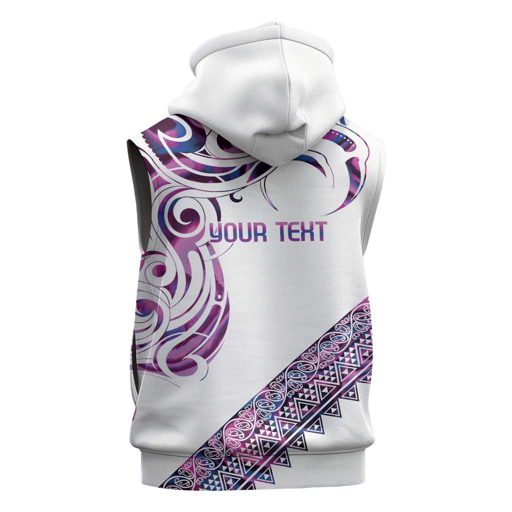 Mawhero Paua shell Kowhaiwhai Taniko Personalised Sleeveless Hoodie Turtle Tattoo Maori Tribal Style LT9 - Polynesian Pride