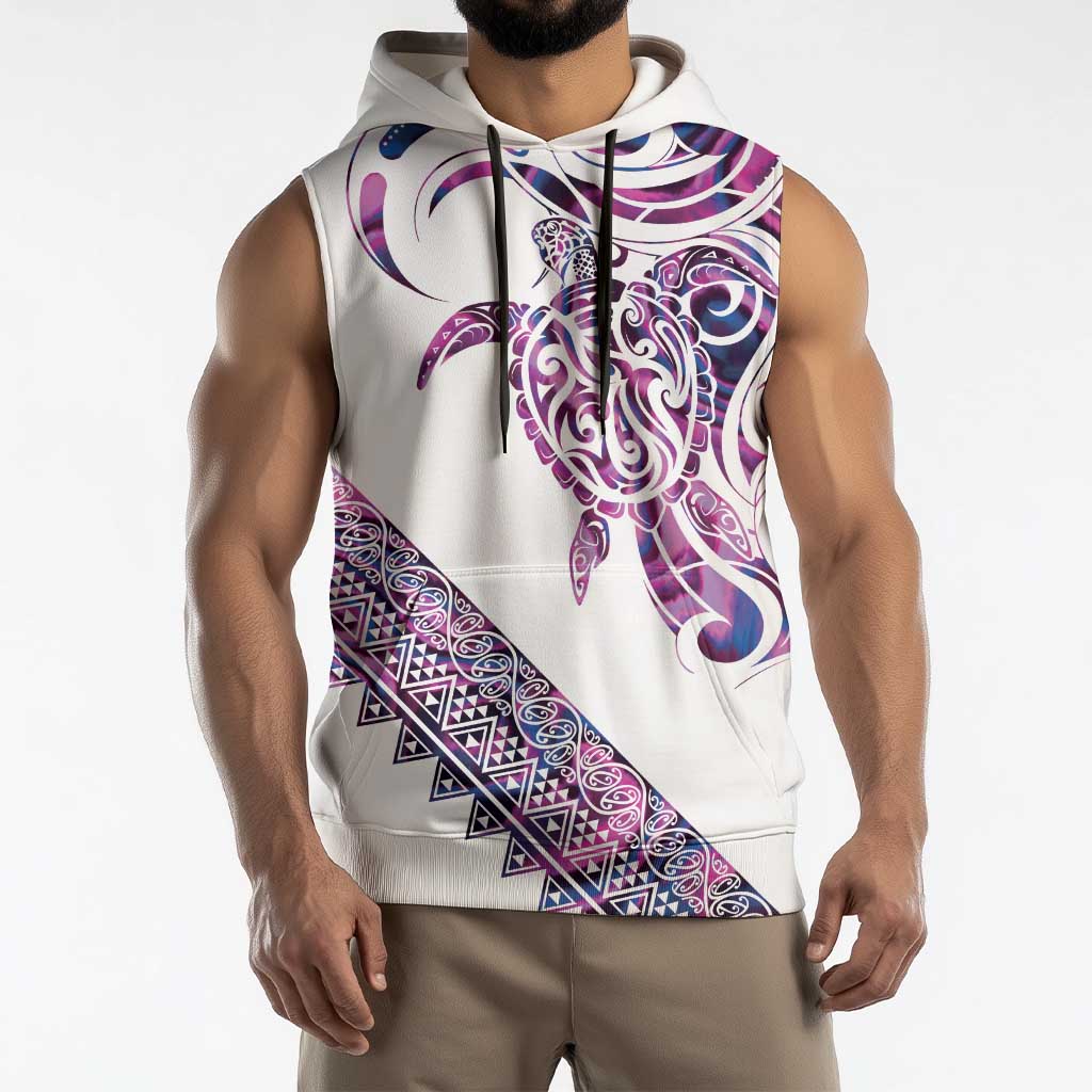 Mawhero Paua shell Kowhaiwhai Taniko Personalised Sleeveless Hoodie Turtle Tattoo Maori Tribal Style LT9 - Polynesian Pride