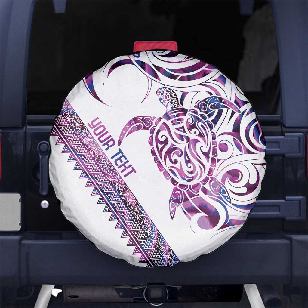Mawhero Paua shell Kowhaiwhai Taniko Personalised Spare Tire Cover Turtle Tattoo Maori Tribal Style LT9 No hole Pink - Polynesian Pride
