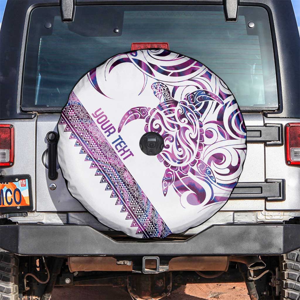 Mawhero Paua shell Kowhaiwhai Taniko Personalised Spare Tire Cover Turtle Tattoo Maori Tribal Style LT9 Pink - Polynesian Pride