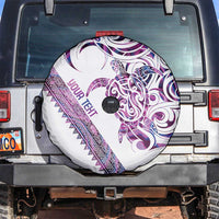 Mawhero Paua shell Kowhaiwhai Taniko Personalised Spare Tire Cover Turtle Tattoo Maori Tribal Style LT9 Pink - Polynesian Pride