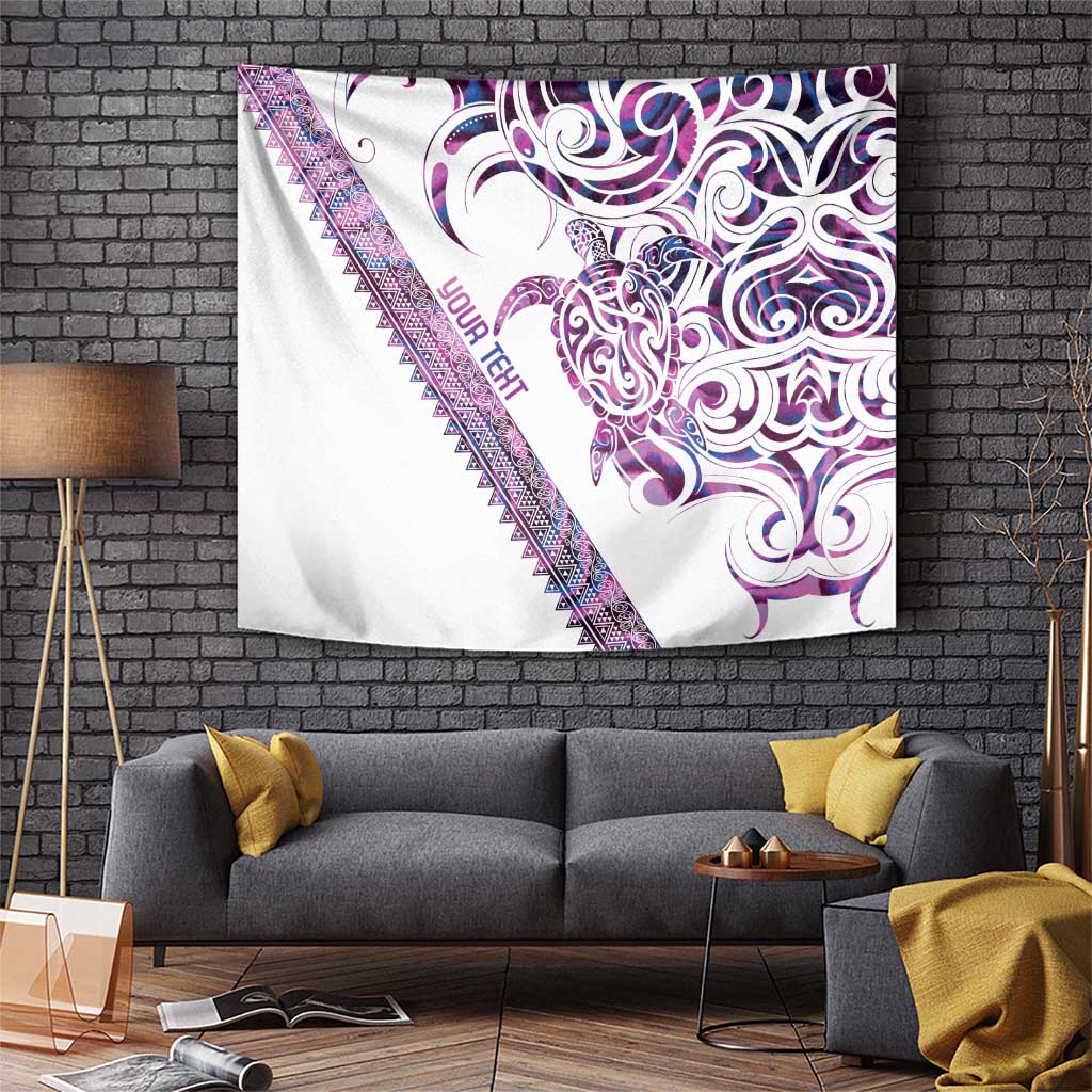 Mawhero Paua shell Kowhaiwhai Taniko Personalised Tapestry Turtle Tattoo Maori Tribal Style LT9 Pink - Polynesian Pride