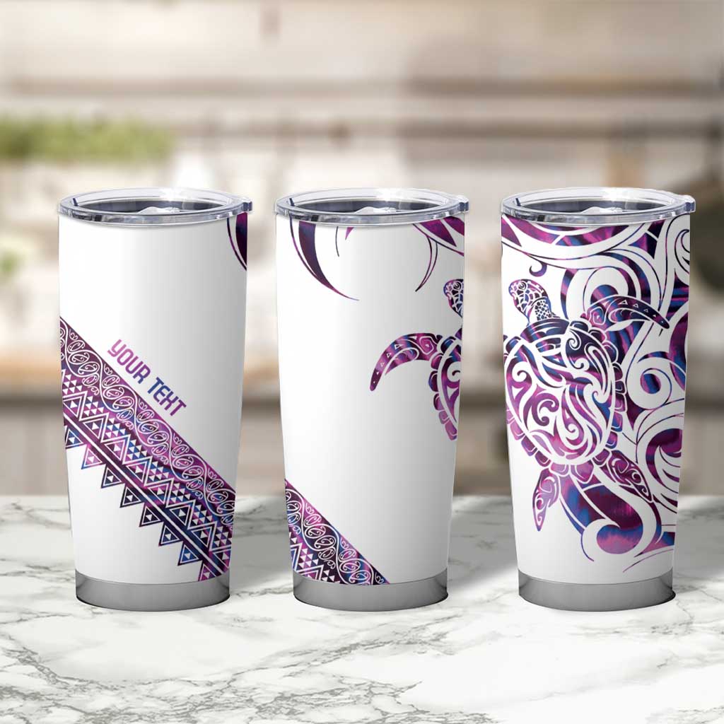 Mawhero Paua shell Kowhaiwhai Taniko Personalised Tumbler Cup Turtle Tattoo Maori Tribal Style LT9 - Polynesian Pride