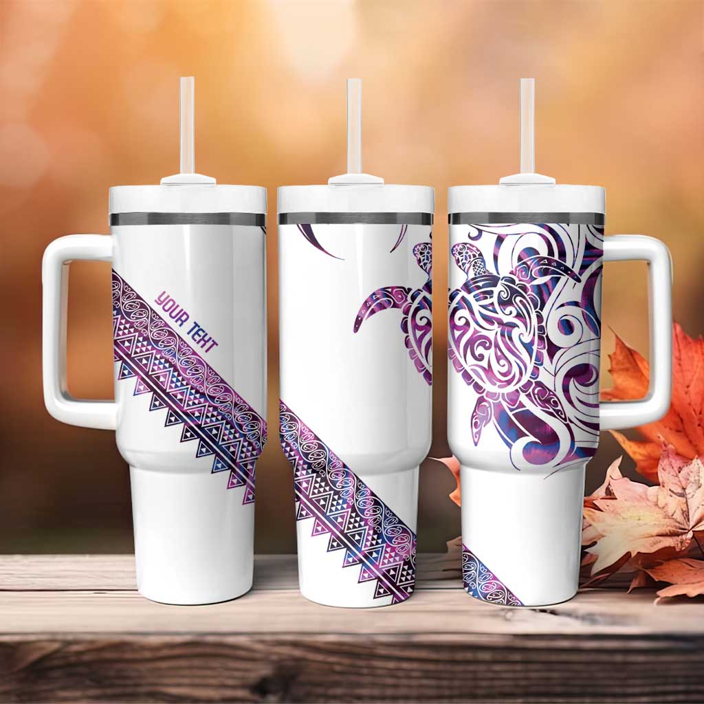 Mawhero Paua shell Kowhaiwhai Taniko Personalised Tumbler With Handle Turtle Tattoo Maori Tribal Style LT9 - Polynesian Pride