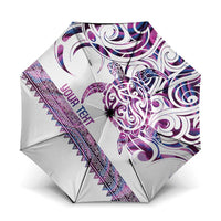 Mawhero Paua shell Kowhaiwhai Taniko Personalised Umbrella Turtle Tattoo Maori Tribal Style LT9 One Size Folded 11.42 inch Opened Diameter 37.4 inch Pink - Polynesian Pride