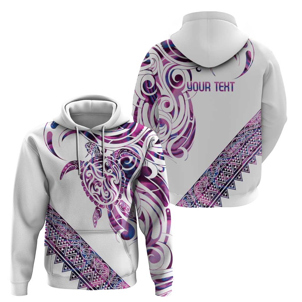 Mawhero Paua shell Kowhaiwhai Taniko Personalised Zip Hoodie Turtle Tattoo Maori Tribal Style LT9 - Polynesian Pride
