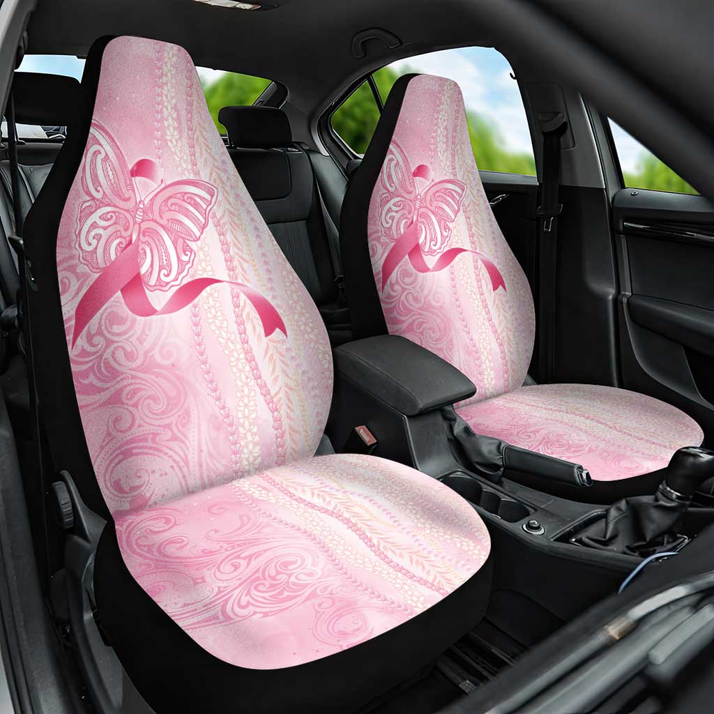 Breast Cancer Awareness Car Seat Cover Maile Pikake Lokelani Crown Flower Lei Inspired LT9 One Size Pink - Polynesian Pride