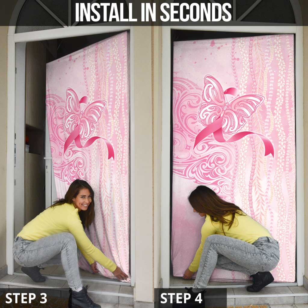 Breast Cancer Awareness Door Cover Maile Pikake Lokelani Crown Flower Lei Inspired LT9 - Polynesian Pride
