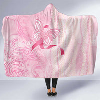 Breast Cancer Awareness Hooded Blanket Maile Pikake Lokelani Crown Flower Lei Inspired