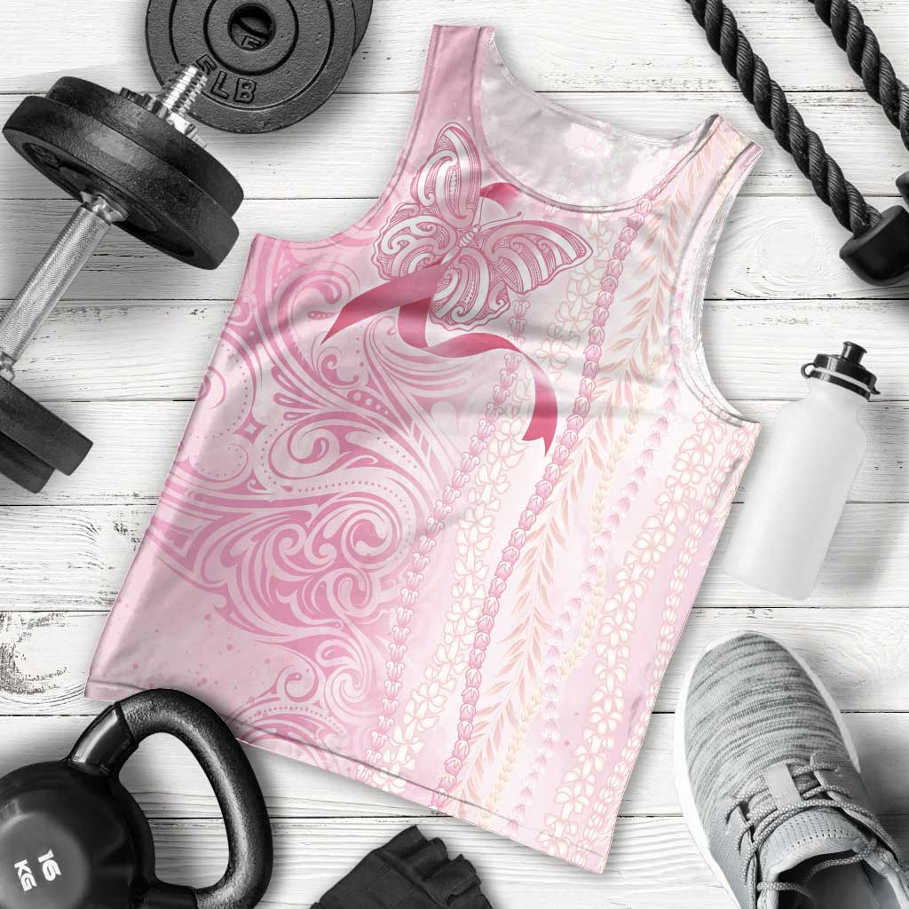 Breast Cancer Awareness Men Tank Top Maile Pikake Lokelani Crown Flower Lei Inspired