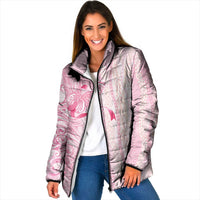 Breast Cancer Awareness Padded Jacket Maile Pikake Lokelani Crown Flower Lei Inspired LT9 Women Pink - Polynesian Pride
