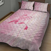 Breast Cancer Awareness Quilt Bed Set Maile Pikake Lokelani Crown Flower Lei Inspired