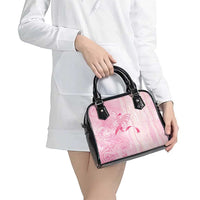Breast Cancer Awareness Shoulder Handbag Maile Pikake Lokelani Crown Flower Lei Inspired