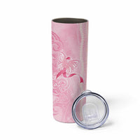 Breast Cancer Awareness Skinny Tumbler Maile Pikake Lokelani Crown Flower Lei Inspired LT9 - Polynesian Pride