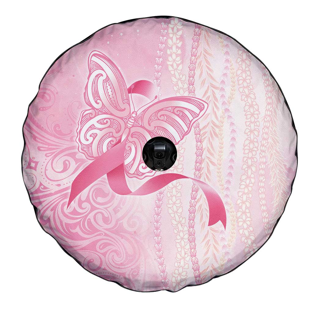 Breast Cancer Awareness Spare Tire Cover Maile Pikake Lokelani Crown Flower Lei Inspired LT9 - Polynesian Pride