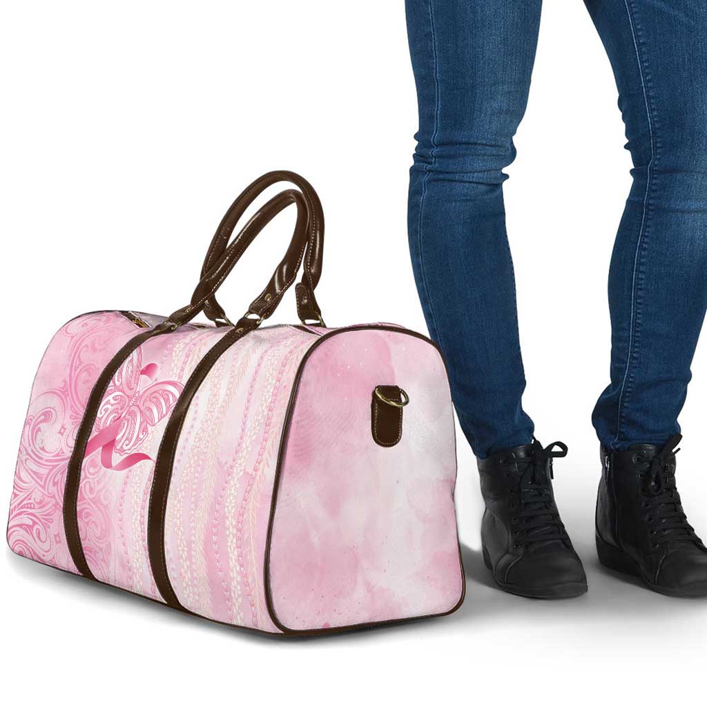 Breast Cancer Awareness Travel Bag Maile Pikake Lokelani Crown Flower Lei Inspired LT9 - Polynesian Pride