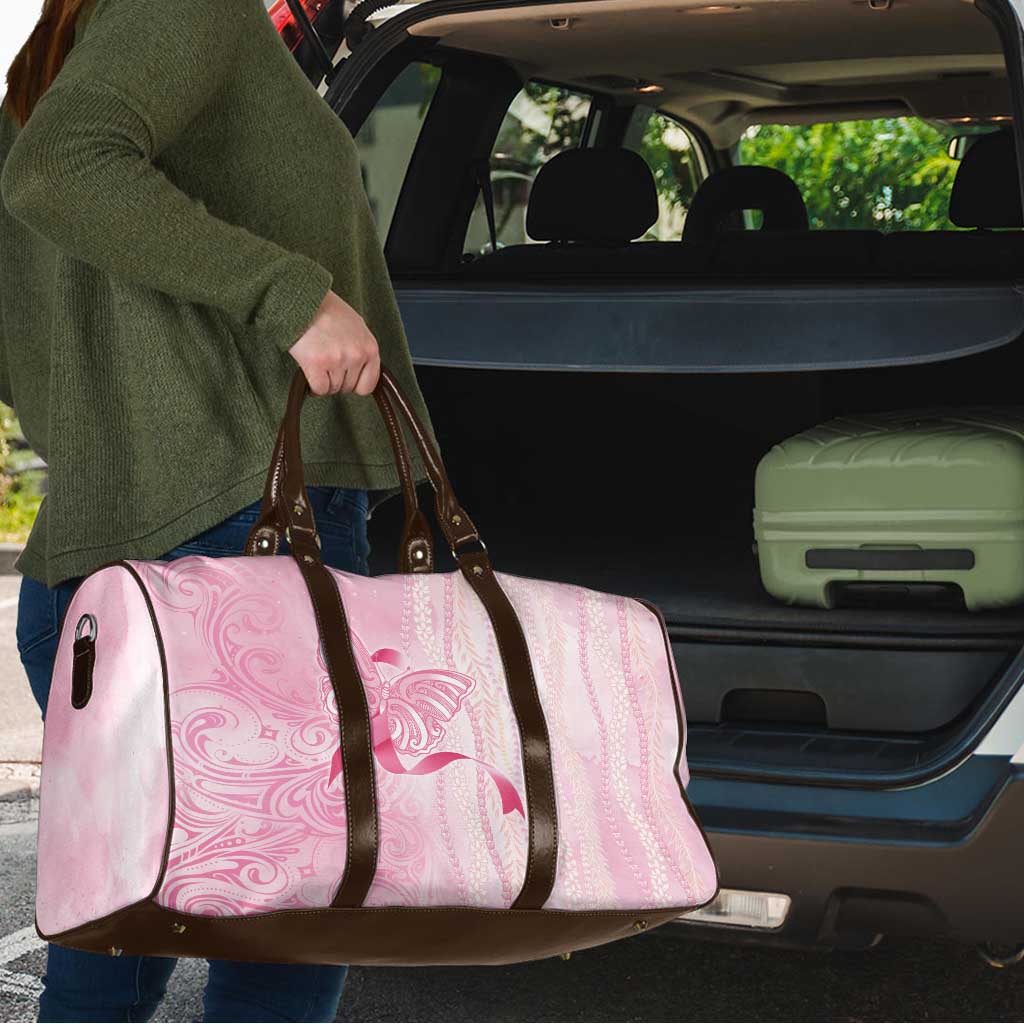 Breast Cancer Awareness Travel Bag Maile Pikake Lokelani Crown Flower Lei Inspired LT9 - Polynesian Pride