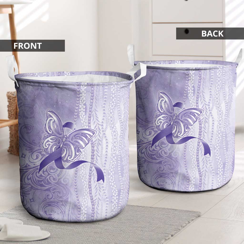 Epilepsy Awareness Laundry Basket Maile Pikake Lokelani Crown Flower Lei Inspired