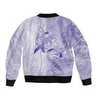 Epilepsy Awareness Bomber Jacket Maile Pikake Lokelani Crown Flower Lei Inspired