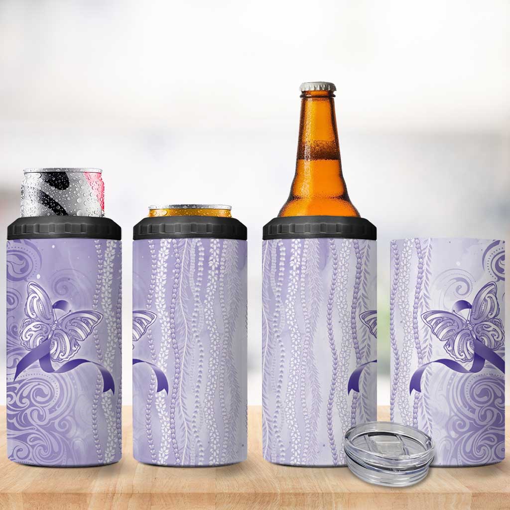 Epilepsy Awareness 4 in 1 Can Cooler Tumbler Maile Pikake Lokelani Crown Flower Lei Inspired LT9 - Polynesian Pride