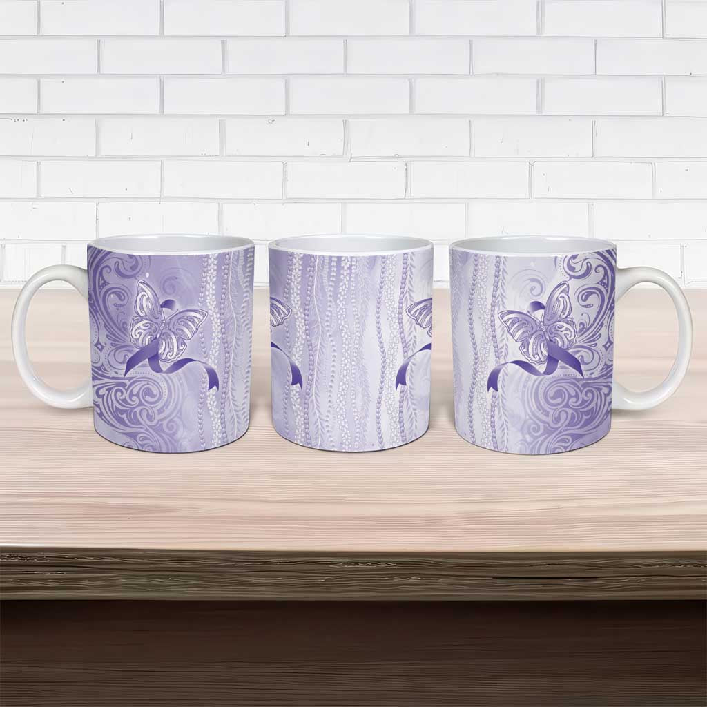 Epilepsy Awareness Ceramic Mug Maile Pikake Lokelani Crown Flower Lei Inspired