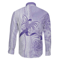 Epilepsy Awareness Family Matching Off The Shoulder Long Sleeve Dress and Hawaiian Shirt Maile Pikake Lokelani Crown Flower Lei Inspired LT9 - Polynesian Pride