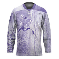 Epilepsy Awareness Hockey Jersey Maile Pikake Lokelani Crown Flower Lei Inspired LT9 Unisex Purple - Polynesian Pride