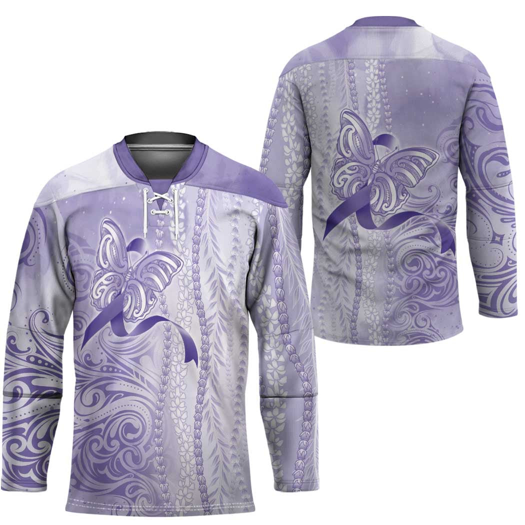 Epilepsy Awareness Hockey Jersey Maile Pikake Lokelani Crown Flower Lei Inspired LT9 - Polynesian Pride