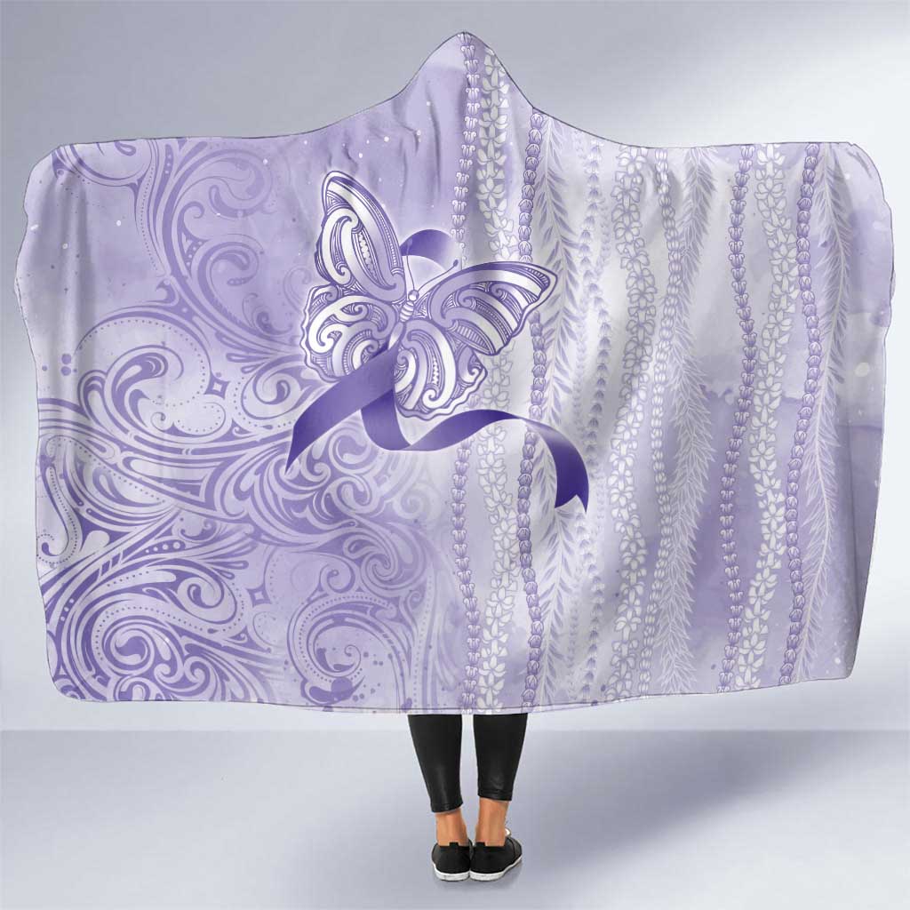 Epilepsy Awareness Hooded Blanket Maile Pikake Lokelani Crown Flower Lei Inspired