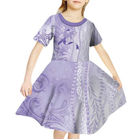 Epilepsy Awareness Kid Short Sleeve Dress Maile Pikake Lokelani Crown Flower Lei Inspired